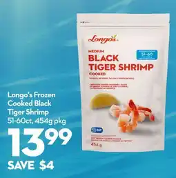 Longo's Frozen Cooked Black Tiger Shrimp offer