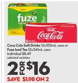 Longo's Soft Drinks 12x355mL cans or Iced Tea 12x341mL cans offer