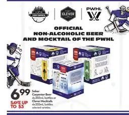 Longo's Sober Carpenter Beer 4x355mL bottles or Clever Mocktails 4x355mL bottles offer