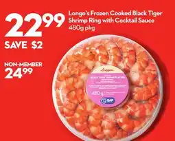 Longo's Longo's Frozen Cooked Black Tiger Shrimp Ring with Cocktail Sauce offer