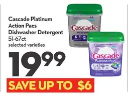 Longo's Cascade Platinum Action Pacs Dishwasher Detergent offer