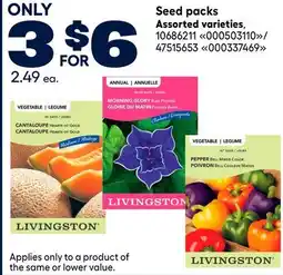 RONA Seed packs Assorted varieties offer