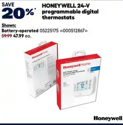 RONA HONEYWELL 24-V programmable digital thermostats Battery-operated offer