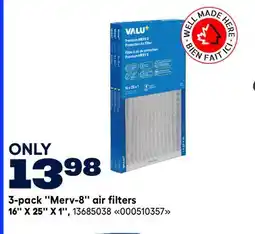 RONA 3-pack Merv-8 air filters 16 X 25 X 1 offer