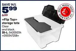 RONA Flip Top storage tote 25-L offer