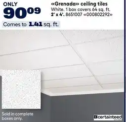 RONA Certainteed, Grenada ceiling tiles offer