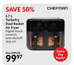 Home Hardware 5.7 L TurboFry Dual Basket Air Fryer offer