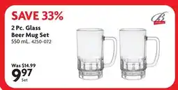 Home Hardware 2 Pc. Glass Beer Mug Set offer