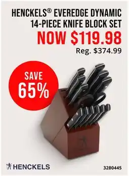 Cabela's HENCKELS EVEREDGE DYNAMIC 14-PIECE KNIFE BLOCK SET offer