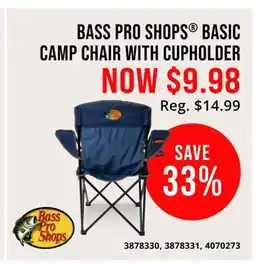 Cabela's BASS PRO SHOPS BASIC CAMP CHAIR WITH CUPHOLDER offer