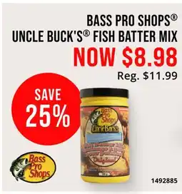 Cabela's BASS PRO SHOPS UNCLE BUCK'S FISH BATTER MIX offer