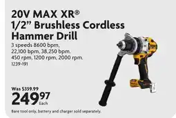 Home Hardware 20V MAX XR 1/2 Brushless Cordless Hammer Drill offer