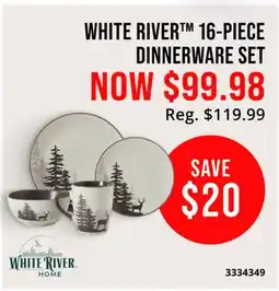 Cabela's WHITE RIVER 16-PIECE DINNERWARE SET offer