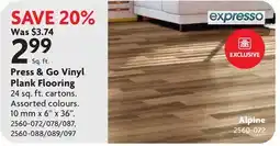 Home Hardware Alpine Press & Go Vinyl Plank Flooring offer