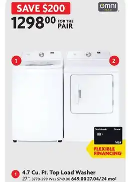 Home Hardware 4.7 Cu. Ft. Top Load Washer offer