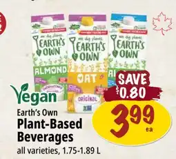 Farm Boy Earth's Own Plant-Based Beverages offer