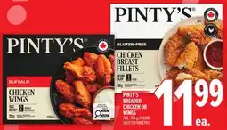 Metro PINTY'S BREADED CHICKEN OR WINGS offer