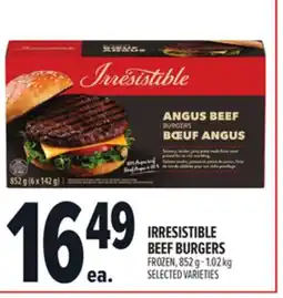 Metro IRRESISTIBLE BEEF BURGERS offer