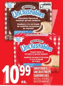 Metro SMUCKER'S UNCRUSTIBLES SANDWICHES offer