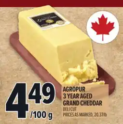 Metro AGROPUR 3 YEAR AGED GRAND CHEDDAR offer