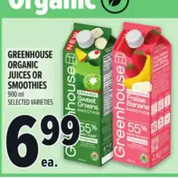 Metro GREENHOUSE ORGANIC JUICES OR SMOOTHIES offer