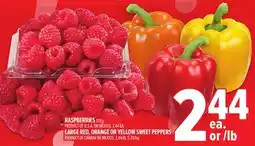 Metro RASPBERRIES, LARGE RED, ORANGE OR YELLOW SWEET PEPPERS offer
