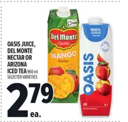 Metro OASIS JUICE, DEL MONTE NECTAR OR ARIZONA ICED TEA offer