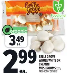 Metro BELLE GROVE WHOLE WHITE OR CREMINI MUSHROOMS offer