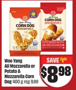 FreshCo Woo Yang All Mozzarella or Potato & Mozzarella Corn Dog 400 g - LNY offer