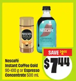 FreshCo Nescafé Instant Coffee Gold 90-100 g or Espresso Concentrate 500 mL offer