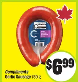 FreshCo Compliments Garlic Sausage offer