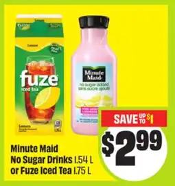 FreshCo Minute Maid No Sugar Drinks 1.54 L or Fuze Iced Tea 1.75 L offer