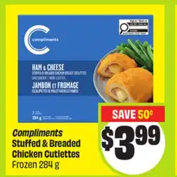 FreshCo Compliments Stuffed & Breaded Chicken Cutlettes Frozen offer