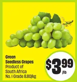 FreshCo Green Seedless Grapes Product of south Africa No. 1 Grade 8.80/kg offer