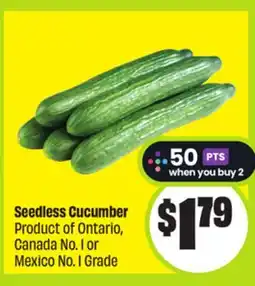 FreshCo Seedless Cucumber Product of Ontario, Canada No. 1 or Mexico No. 1 Grade offer