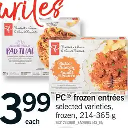 Fortinos PC FROZEN ENTRÉES offer