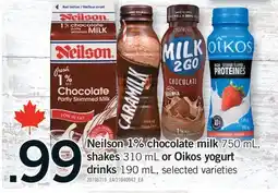 Fortinos NEILSON 1% CHOCOLATE MILK, 750 ML, SHAKES, 310 ML OR OIKOS YOGURT DRINKS, 190 ML offer