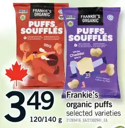 Fortinos FRANKIE'S ORGANIC PUFFS, 120/140 G offer