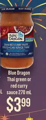 Fortinos BLUE DRAGON THAI GREEN OR RED CURRY SAUCE offer