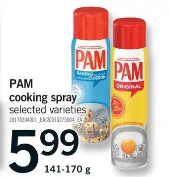 Fortinos PAM COOKING SPRAY offer