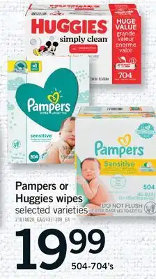 Fortinos PAMPERS OR HUGGIES WIPES, 504-704'S offer