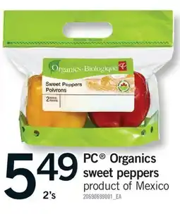 Fortinos PC ORGANICS SWEET PEPPERS, 2'S offer