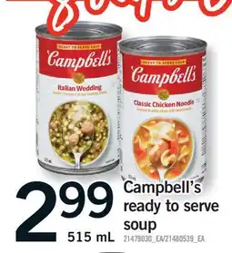 Fortinos CAMPBELL'S READY TO SERVE SOUP offer