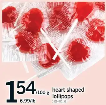 Fortinos HEART SHAPED LOLLIPOPS offer