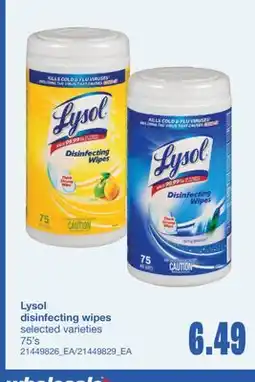 Wholesale Club DISINFECTING WIPES, 75'S offer