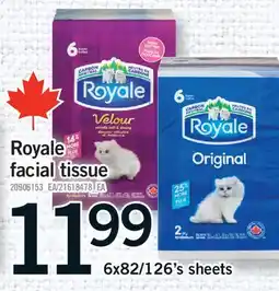 Fortinos ROYALE FACIAL TISSUE, 6X82/126'S SHEETS offer