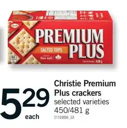 Fortinos CHRISTIE PREMIUM PLUS CRACKERS, 450/481 g offer