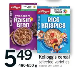Fortinos KELLOGG'S CEREAL offer