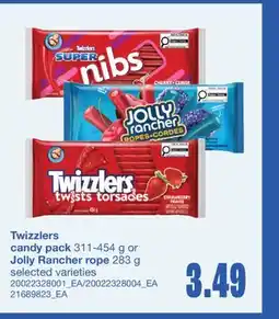 Wholesale Club TWIZZLERS CANDY PACK 311-454 G OR JOLLY RANCHER ROPE 283 G offer