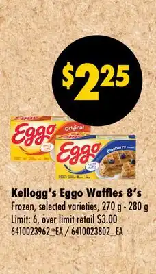 Wholesale Club EGGO WAFFLES, 8'S, , 270 g - 280 G offer